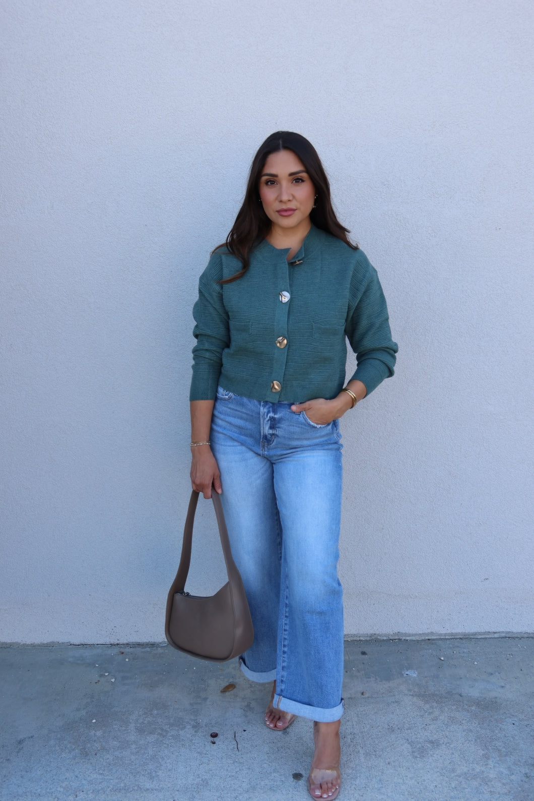 EVA HIGH RISE WIDE LEG CUFFED JEANS