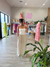 Load image into Gallery viewer, WREN LINEN &amp; KNIT  COMBO DRESS | WHITE &amp; NATURAL