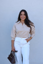 Load image into Gallery viewer, BLAIRE POLO KNIT PULLOVER SWEATER | TAUPE