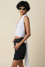 Load image into Gallery viewer, DORTHY POLKA DOTS HALTER TOP | WHITE &amp; BLACK