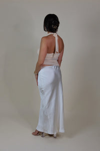 ANIKA SATIN & MESH MIDI/MAXI DRESS | IVORY