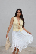 Load image into Gallery viewer, YARA LACE TIE VEST | LT YELLOW