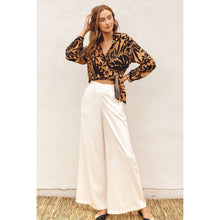 Load image into Gallery viewer, ADELINE LINEN BLEND WIDE LEG PANTS | IVORY