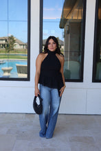 Load image into Gallery viewer, AVELINE HALTER ASYMMETRIC TOP | BLACK