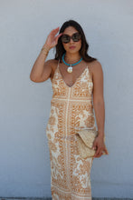Load image into Gallery viewer, BRISTAL BOHO CHIC MAXI DRESS | BEIGE &amp; CAMEL