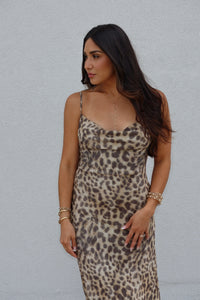 LIONA LEOPARD MESH MAXI DRESS