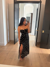 Load image into Gallery viewer, GRACE SWEETHEART MIDI DRESS | BLACK &amp; IVORY