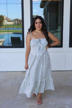 Load image into Gallery viewer, MARIS COASTAL STRIPED MAXI DRESS | CREAM &amp; GREY