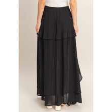 Load image into Gallery viewer, COUNTRY MUSE RUFFLED HIGH LOW SKIRT | BLACK