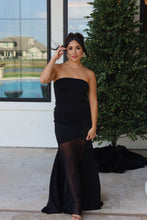 Load image into Gallery viewer, COCO STRAPLESS CONTRAST MESH MAXI DRESS