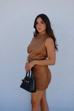 Load image into Gallery viewer, SYDNEY SUEDE MINI DRESS | CAMEL