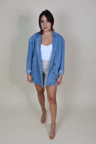 BRYNN DENIM OVERSIZED BLAZER