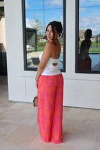 Load image into Gallery viewer, CAPRI FLORAL WIDE DRAWSTRING PANTS | RED ORANGE