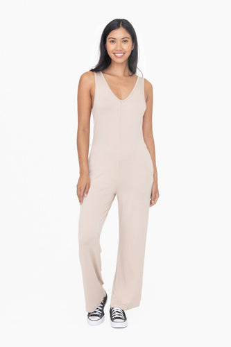 FRENCH TERRY LOUNGE WIDE LEG JUMPSUIT | FINAL SALE