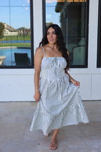 Load image into Gallery viewer, MARIS COASTAL STRIPED MAXI DRESS | CREAM &amp; GREY