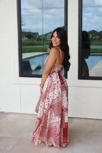 Load image into Gallery viewer, FLORENCE PATCHWORK PAISLEY MAXI DRESS | BURGANDY