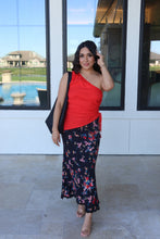 Load image into Gallery viewer, CRUZ ONE SHOULDER RUCHED TOP | RED ROUGE