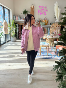 LILY QUILTED OVERSIZED PUFFER JACKET | LAVENDER