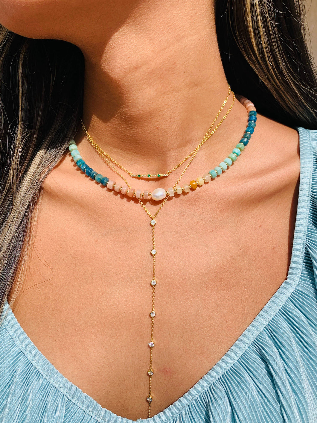 COVA LARIAT DAINTY NECKLACE