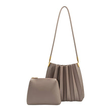 Load image into Gallery viewer, CARRIE PLEATED SHOULDER BAG | MUSHROOM