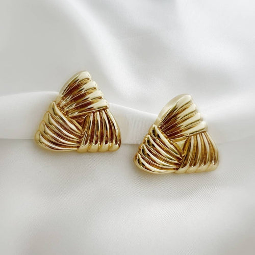 KNOX TEXTURED TRIANGLE KNOT STUDS | GOLD FILLED