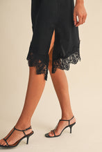 Load image into Gallery viewer, TAYLOR LACE HEM SATIN SLIP DRESS