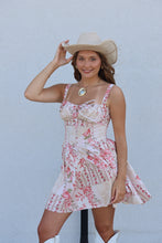 Load image into Gallery viewer, CAMELLIA BLOOM CORSET MINI DRESS