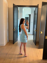 Load image into Gallery viewer, ADDIE STRIPED MINI DRESS | TURQ BLUE &amp; GREEN