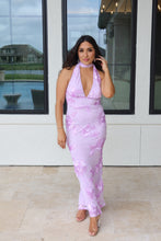 Load image into Gallery viewer, WILLOW FLORAL HALTER MAXI DRESS | LAVENDER