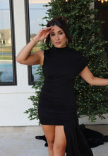 Load image into Gallery viewer, ALARA DRAPED MINI DRESS | BLACK