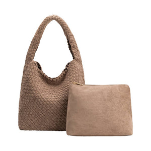 JOHANNA SUEDE VEGAN SHOULDER BAG | CLAY