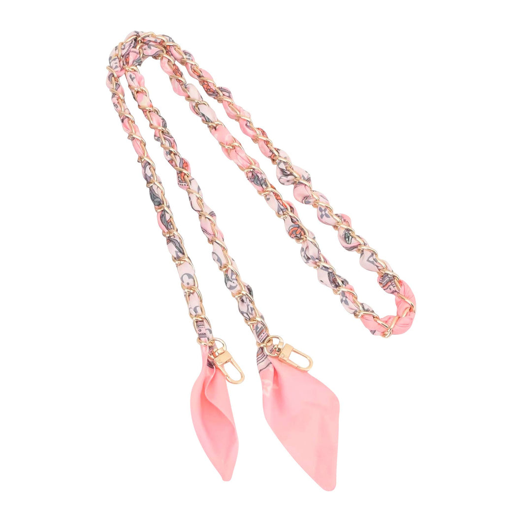 CLASSIC & GIRLY LONG GOLD SCARF CHAIN | LT PINK