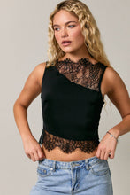 Load image into Gallery viewer, SABLE LACE SLEEVELESS TOP | BLACK