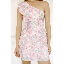 Load image into Gallery viewer, LILY FLORAL ONE SHOULDER MINI DRESS | LT PINK