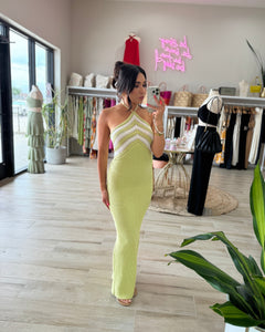 LIMONCELLO CROCHET KNIT MAXI DRESS