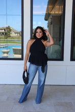 Load image into Gallery viewer, AVELINE HALTER ASYMMETRIC TOP | BLACK