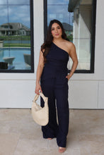 Load image into Gallery viewer, CRUZ ONE SHOULDER RUCHED TOP | NAVY