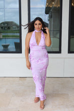 Load image into Gallery viewer, WILLOW FLORAL HALTER MAXI DRESS | LAVENDER