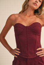 Load image into Gallery viewer, ANGELA SWEETHEART NECKLINE CORSET TOP | BURGUNDY