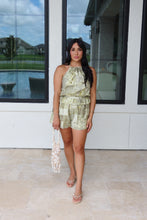 Load image into Gallery viewer, MURANO RUFFLED HALTER ROMPER | GREEN MULTI