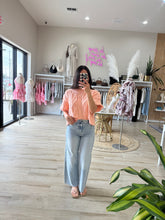 Load image into Gallery viewer, CLAIRE KNIT SWEATER TOP | LT CORAL