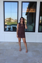 Load image into Gallery viewer, MAPLE BOW BUTTON DOWN DENIM DRESS