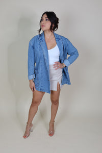 BRYNN DENIM OVERSIZED BLAZER