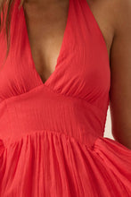 Load image into Gallery viewer, MICA TIERED RUFFLE HALTER MAXI DRESS | CHERRY TOMATO