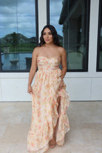 Load image into Gallery viewer, ELIZABETH RUFFLED BUSTIER MAXI DRESS