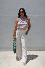 Load image into Gallery viewer, LARK SILK ELASTIC HIGH NECK CROP TOP | TAUPE
