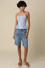 Load image into Gallery viewer, LUNA CORSET CAMI TOP | BLUE STRIPE