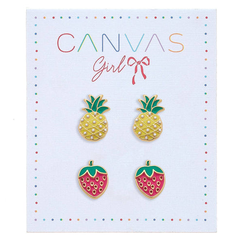 FRUITY STRAWBERRY & PINEAPPLE EARRINGS