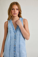 Load image into Gallery viewer, SMALL TOWN BUTTON DOWN DENIM MINI DRESS