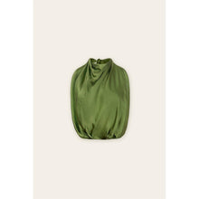 Load image into Gallery viewer, STASSIE SATIN DRAPE HALTER TOP | OLIVE